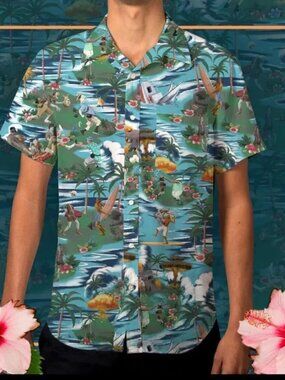 New Betabrand Apocaloha Button Up Hawaiian Shirt Xlarge